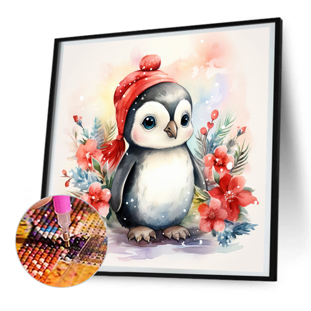 Christmas Winter Penguin - Full Round Drill Diamond Painting 30*30CM