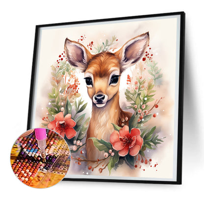 Christmas Winter Elk - Full Round Drill Diamond Painting 30*30CM