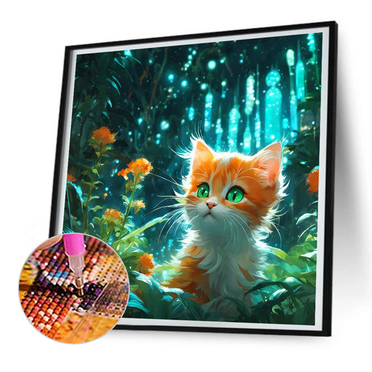 Forest Kitten - Full Round Drill Diamond Painting 30*30CM