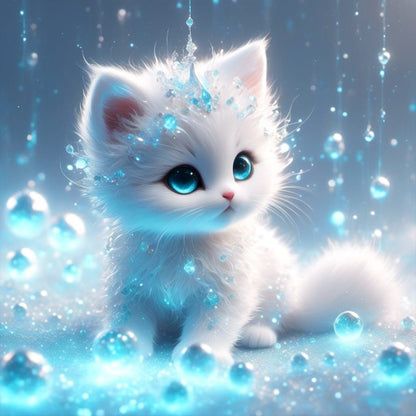 Crystal Kitten - Full Round Drill Diamond Painting 30*30CM