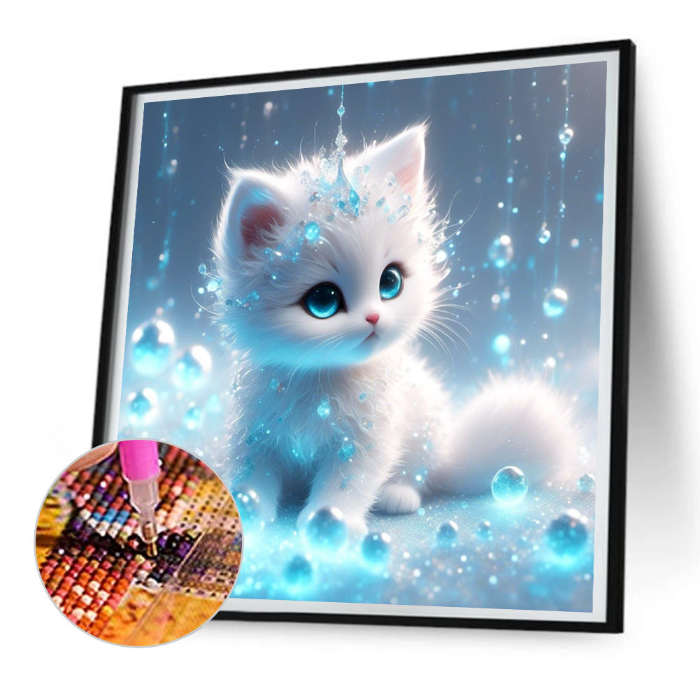 Crystal Kitten - Full Round Drill Diamond Painting 30*30CM