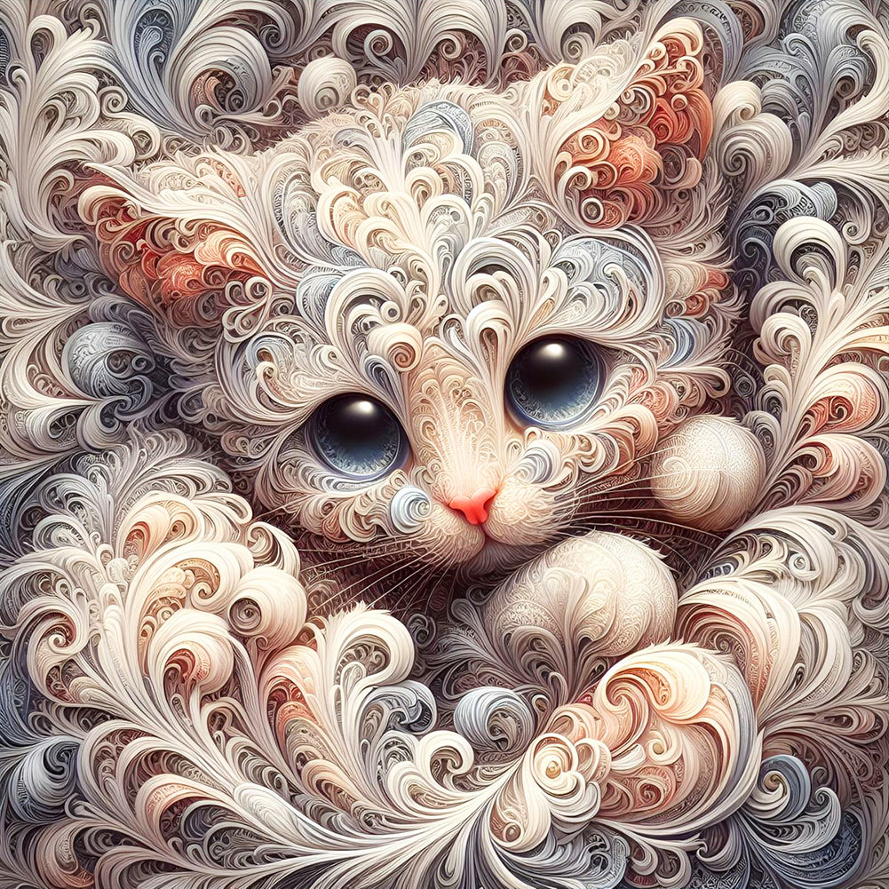 Cotton Kitten - Full Round Drill Diamond Painting 30*30CM