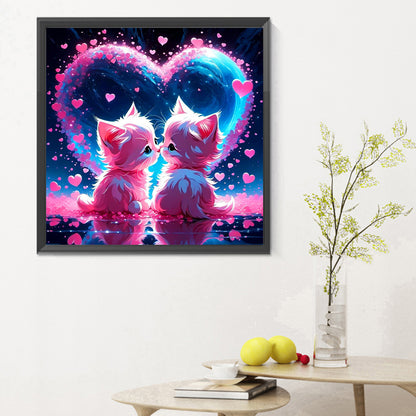 Loving Kitten - Full Round Drill Diamond Painting 30*30CM