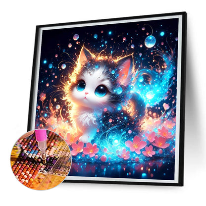 Kitten Treading Water - Full Round Drill Diamond Painting 30*30CM