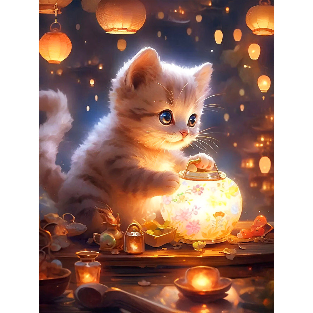 Cat - Full Round Drill Diamond Painting 30*40CM