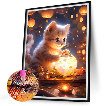 Cat - Full Round Drill Diamond Painting 30*40CM