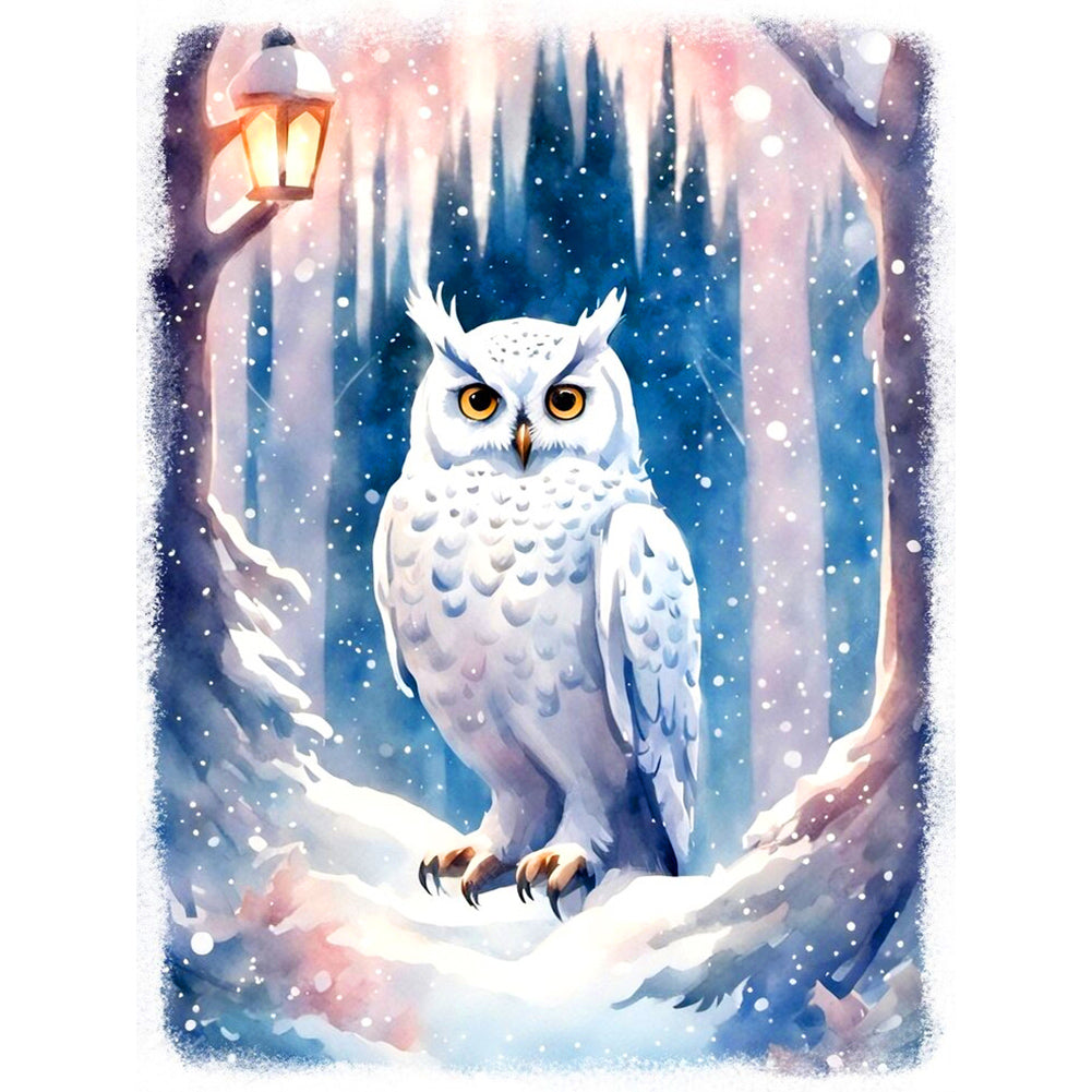 Owl - Full Round Drill Diamond Painting 30*40CM