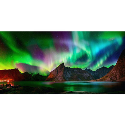 Aurora At Night - Full Round AB Drill Diamond Painting 80*40CM