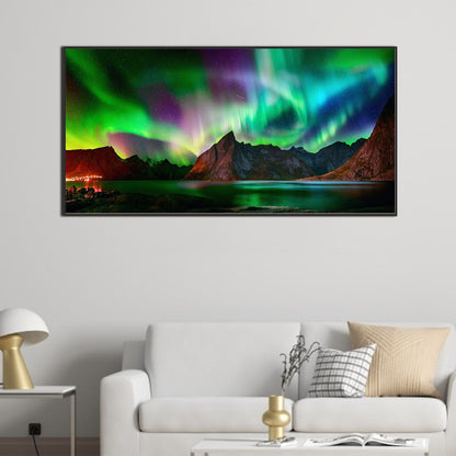 Aurora At Night - Full Round AB Drill Diamond Painting 80*40CM