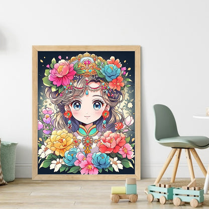 Flower Girl - 11CT Stamped Cross Stitch 40*50CM