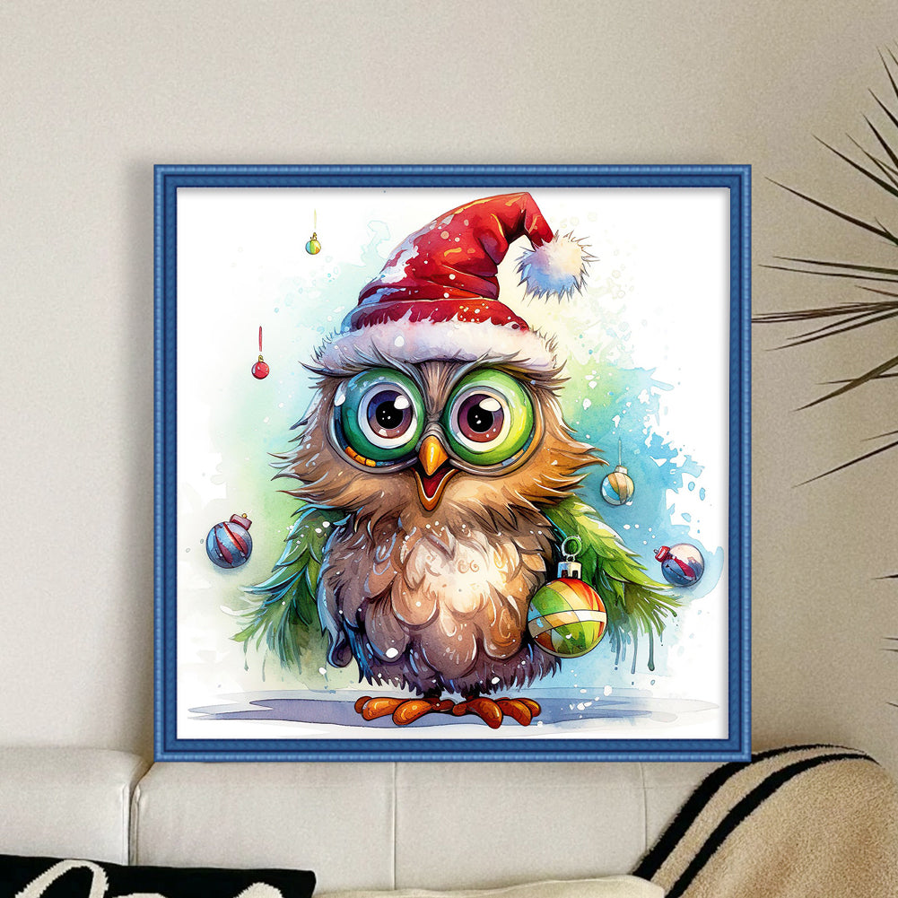 Christmas Owl - 18CT Stamped Cross Stitch 20*20CM