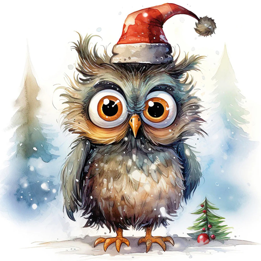 Christmas Owl - 18CT Stamped Cross Stitch 20*20CM