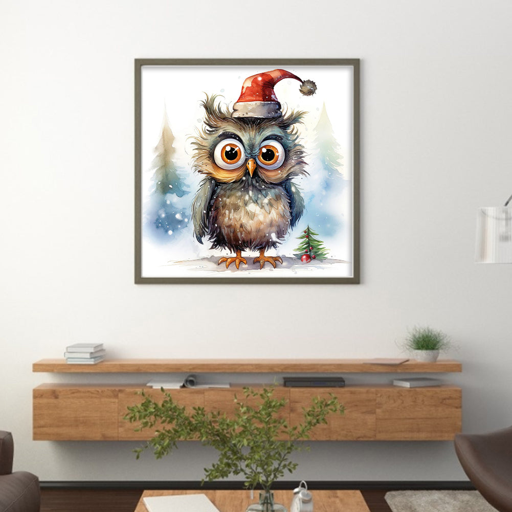 Christmas Owl - 18CT Stamped Cross Stitch 20*20CM