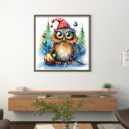 Christmas Owl - 18CT Stamped Cross Stitch 20*20CM