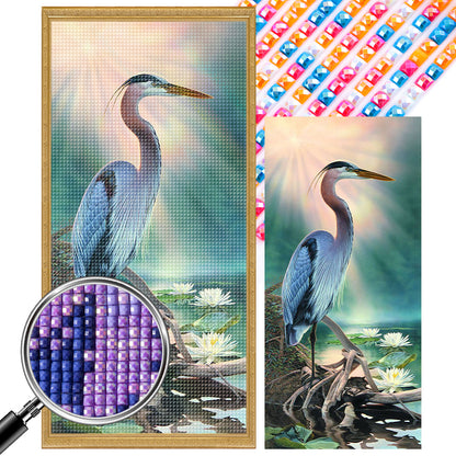 Crane In The Lake - Full Square AB Drill Diamond Painting 40*85CM