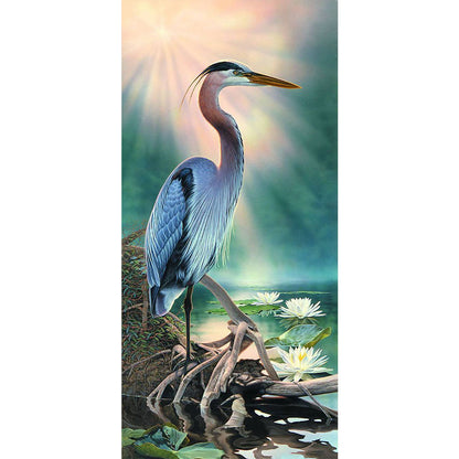 Crane In The Lake - Full Square AB Drill Diamond Painting 40*85CM