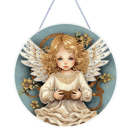 Angel Girl Single-Sided Diamond Painting Hanging Pendant for Home Wall Decor(#2)