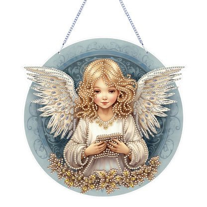 Angel Girl Single-Sided Diamond Painting Hanging Pendant for Home Wall Decor(#3)