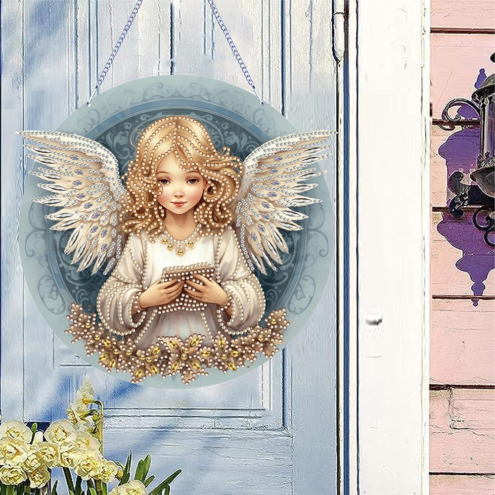 Angel Girl Single-Sided Diamond Painting Hanging Pendant for Home Wall Decor(#3)