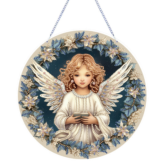 Angel Girl Single-Sided Diamond Painting Hanging Pendant for Home Wall Decor(#4)