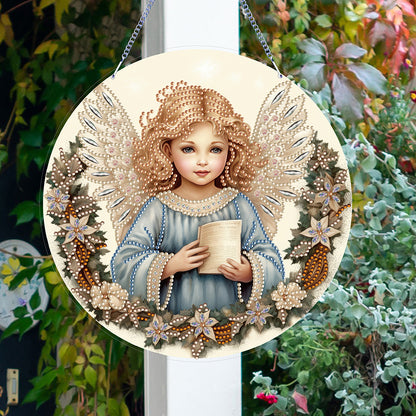 Angel Girl Single-Sided Diamond Painting Hanging Pendant for Home Wall Decor(#5)