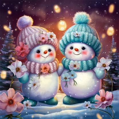 Christmas Snowman - Full Square AB Drill Diamond Painting 30*30CM