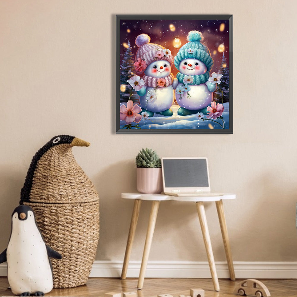 Christmas Snowman - Full Square AB Drill Diamond Painting 30*30CM