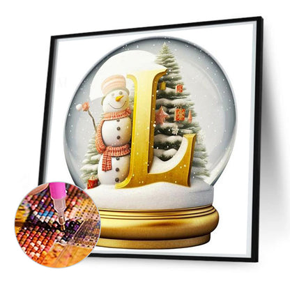 Snowman Letter L - Full Round Drill Diamond Painting 50*50CM