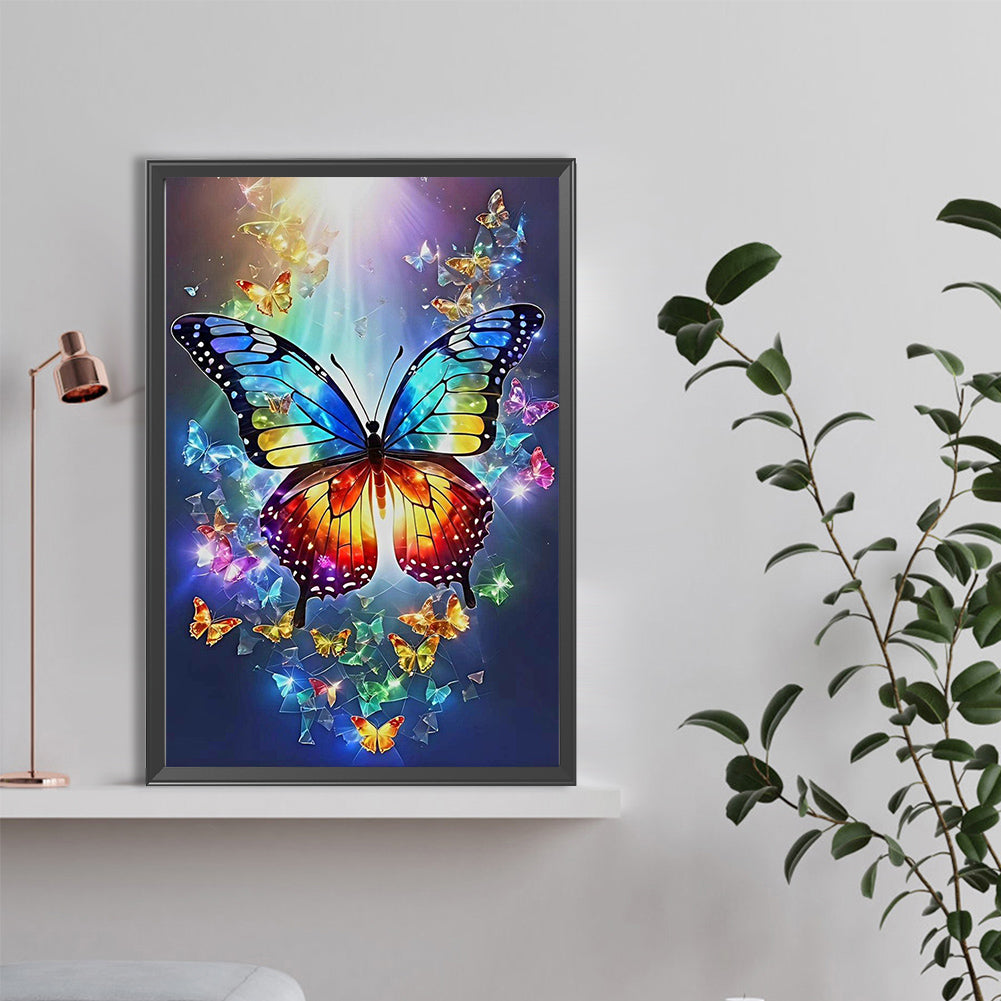 Colorful Flying Butterflies - Full Round Drill Diamond Painting 40*60CM
