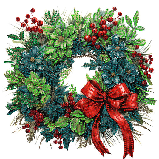 Christmas Wreath - Special Shaped Drill Diamond Painting 30*30CM