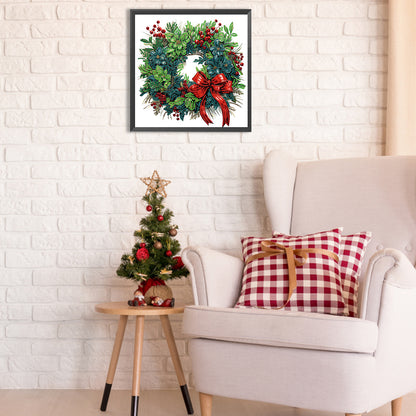 Christmas Wreath - Special Shaped Drill Diamond Painting 30*30CM