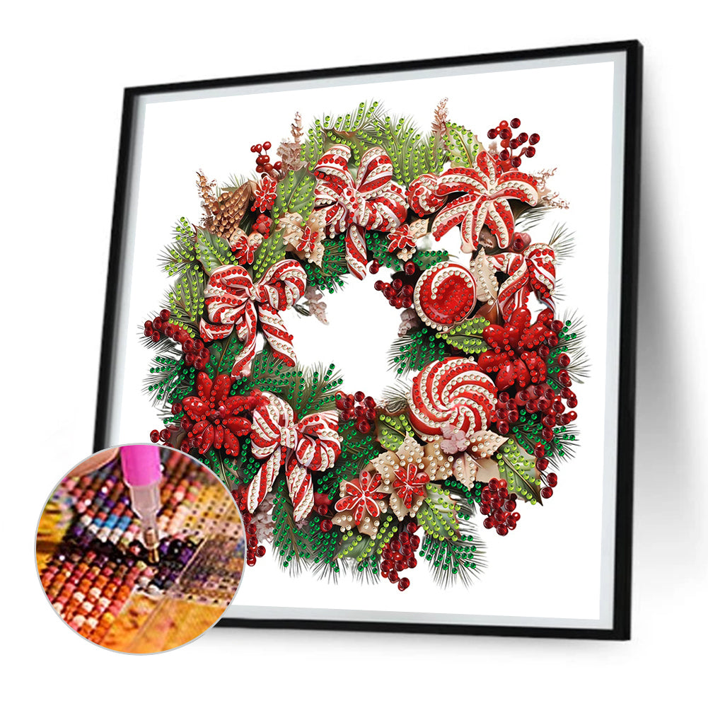 Christmas Wreath - Special Shaped Drill Diamond Painting 30*30CM