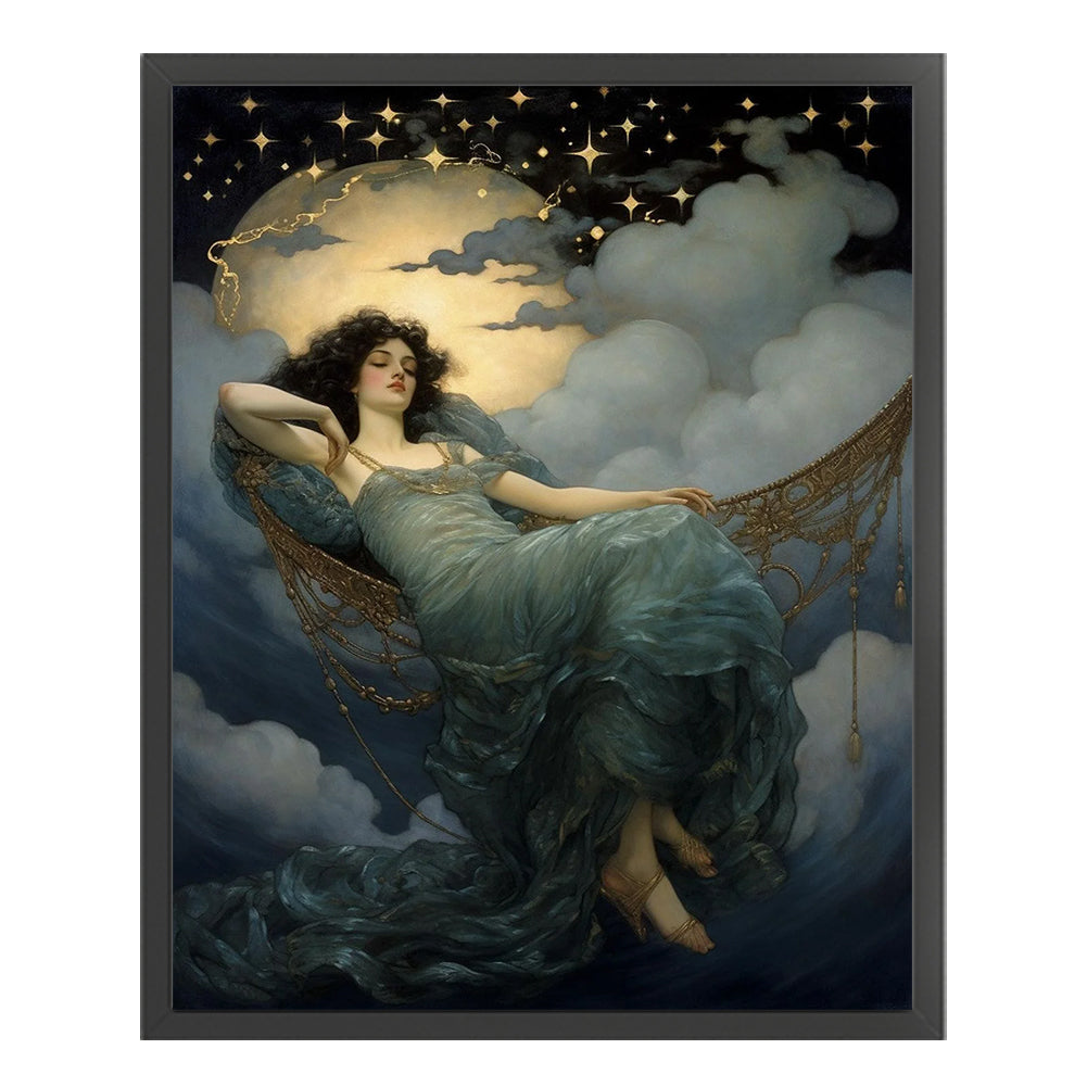 Moon Goddess - 11CT Stamped Cross Stitch 40*50CM