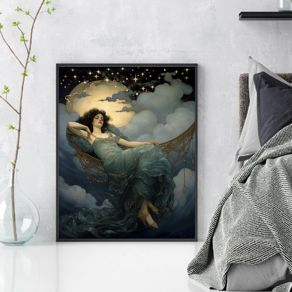 Moon Goddess - 11CT Stamped Cross Stitch 40*50CM