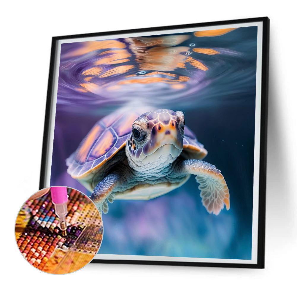 Sea Turtle In Ocean - Full Round Drill Diamond Painting 30*30CM