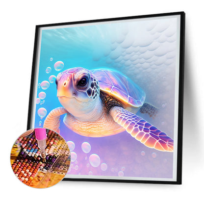 Sea Turtle In Ocean - Full Round Drill Diamond Painting 30*30CM