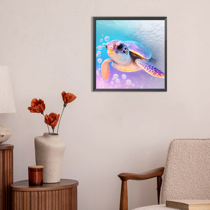 Sea Turtle In Ocean - Full Round Drill Diamond Painting 30*30CM