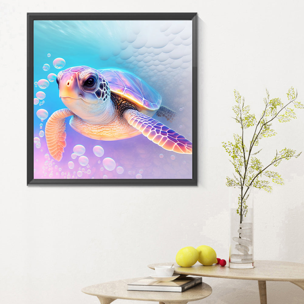 Sea Turtle In Ocean - Full Round Drill Diamond Painting 30*30CM