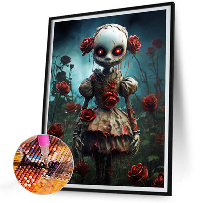 Skull Doll - Full Round Drill Diamond Painting 30*40CM