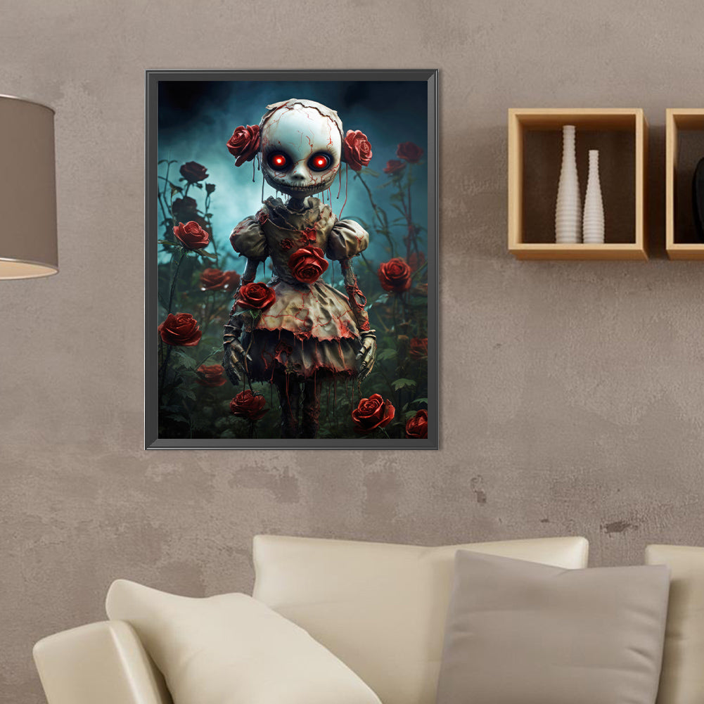 Skull Doll - Full Round Drill Diamond Painting 30*40CM