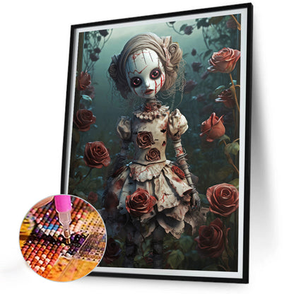 Skull Doll - Full Round Drill Diamond Painting 30*40CM