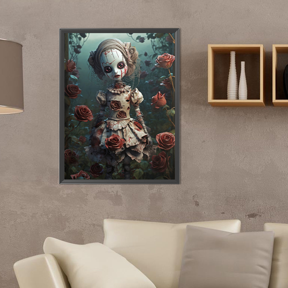 Skull Doll - Full Round Drill Diamond Painting 30*40CM