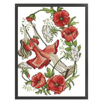 January Flower Fairy - 14CT Stamped Cross Stitch 33*41CM
