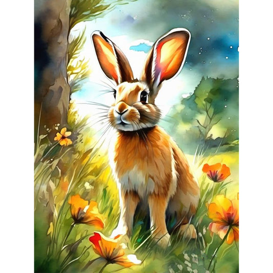 Rabbit In The Forest - Full Round Drill Diamond Painting 30*40CM