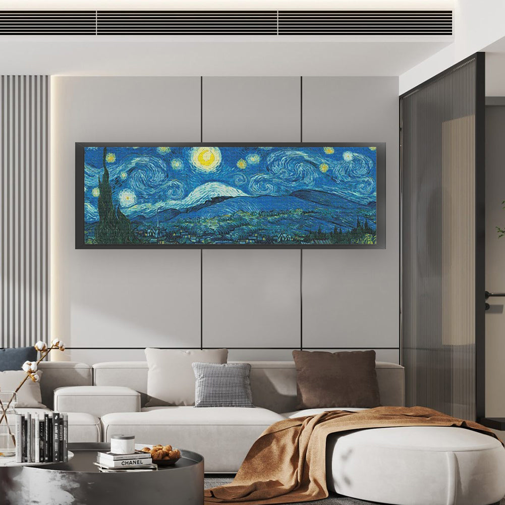 Starry Night Panorama (Van Gogh) - 14CT Stamped Cross Stitch 117*43CM