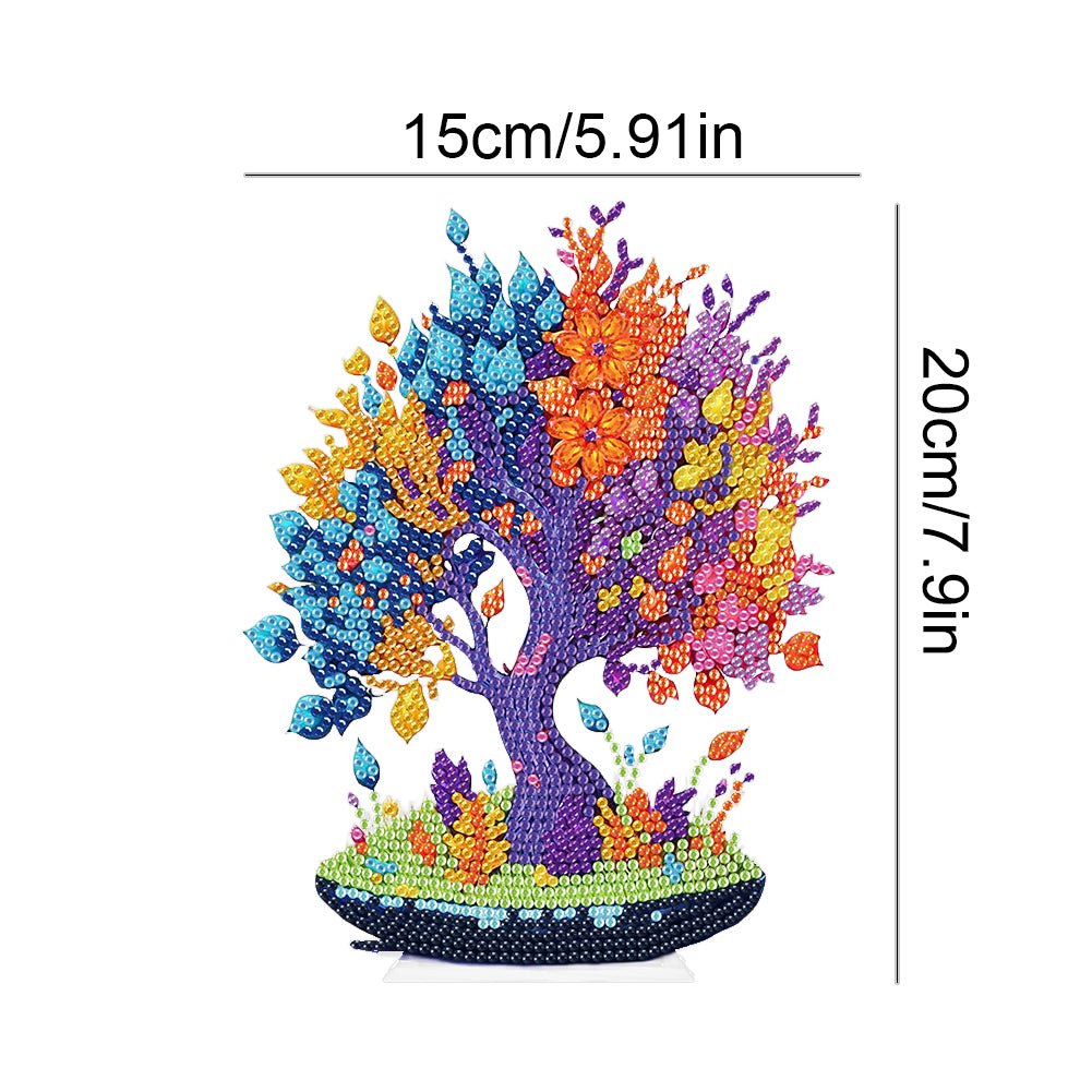 Acrylic Flower Tree Diamonds Painting Desktop Decor for Office Desktop Decor