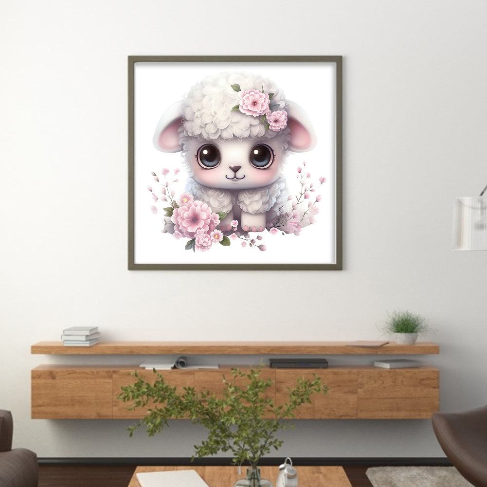 Cute Lamb - 18CT Stamped Cross Stitch 30*30CM(Joy Sunday)