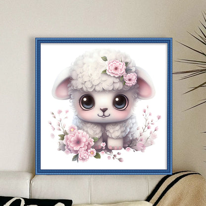 Cute Lamb - 18CT Stamped Cross Stitch 30*30CM(Joy Sunday)