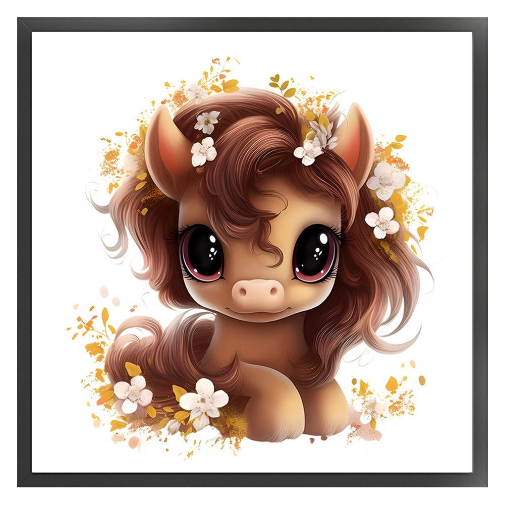 Cute Pony - 18CT Stamped Cross Stitch 30*30CM(Joy Sunday)