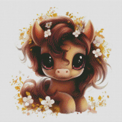 Cute Pony - 18CT Stamped Cross Stitch 30*30CM(Joy Sunday)